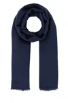 Max Mara Foulard Rauche In Misto Cashmere Blu Navy  Donna