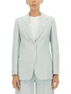 Max Mara Fox Cotton-blend Jersey Blazer In Azure
