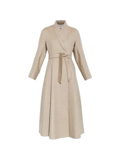 Max Mara Fragola Belted Cashmere Coat In Neutral