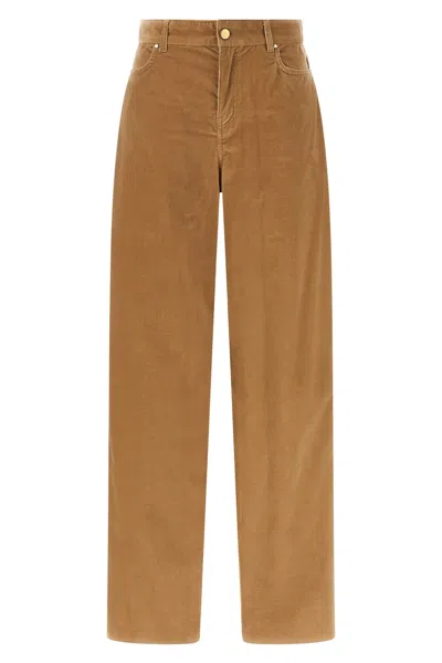 Max Mara 'fragola' Velvet Pants In Brown