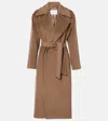 Max Mara Fragore Wool And Cashmere-blend Wrap Coat In Brown