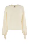 Max Mara Frais Virgin Wool Sweater In White