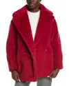 Max Mara Short Teddy Bear Icon Coat In Alpaca And Wool In Red