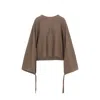 Max Mara Wool Drawstring Cuffs Pullover In Neutral