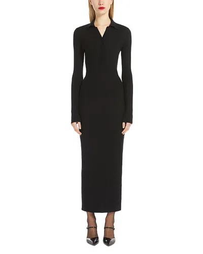 MAX MARA FRAIS METALLIC KNIT POLO DRESS