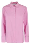 Max Mara French Shirt With Pointed Collar And Long Sleeves In Peonia