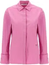 Max Mara Sfilata Stretch Cotton Francia Shirt With Double Cuffs In Pink