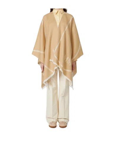 Max Mara Frayed-hem Jacket In Brown