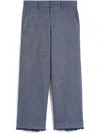 Max Mara Frayed Trousers In 蓝色