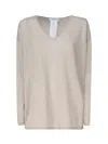 Max Mara Cashmere Freccia Jumper With V-neckline In Beige