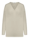 Max Mara V-neck Long-sleeved Jumper In Beige