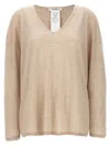 Max Mara 'arrow' V-neck Lightweight Knit Sweater In Multi