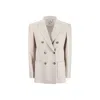 Max Mara Women Linen Blend Single-breasted Jacket In Beige