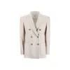 Max Mara Women Linen Blend Single-breasted Jacket In Neutrals