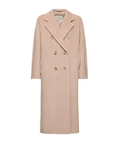 Max Mara Freshly Cut Wool Cashmere Double-breasted Coat In Pink