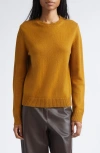 Max Mara Fresia Elbow Patch Wool & Cashmere Crewneck Sweater In Yellow