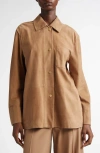 Max Mara Fresia Suede Shirt Jacket In Camel