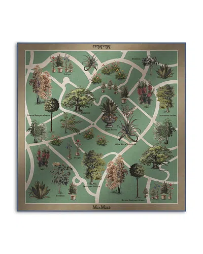 Max Mara Frida Wool & Silk Square Scarf In Green