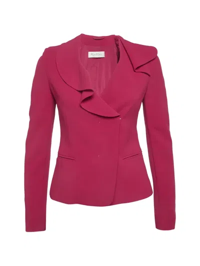 Pre-owned Max Mara Frilled-details Blazer In Pink