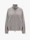 Max Mara Sweatshirt In Double Wool And Cotton Jersey In Gray
