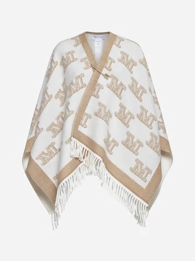 MAX MARA FRINE SAFETY-PIN WOOL PONCHO