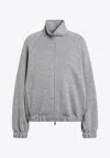 Max Mara Double Jersey Wool And Cotton Sweatshirt In Gray