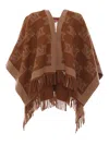 Max Mara Maxmara Studio Frine Cape In Brown