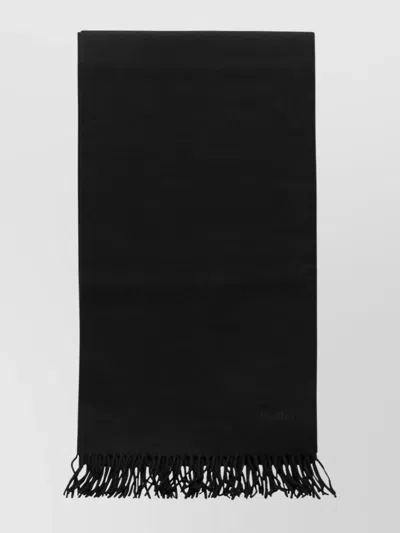 Max Mara Fringe Detail Fashion Scarves Collection In Black