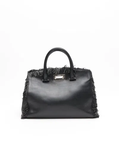 Max Mara Fringe Handbag In Black