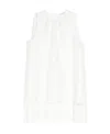 Max Mara Fringe-hem Linen Blouse In White