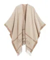Max Mara Studio Hildestd Fringed Edge Cape In Neutral