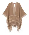 Max Mara 'hildestd' Camel Wool Cape In Brown