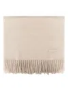 Max Mara Fringed Cashmere Scarf In Neutral