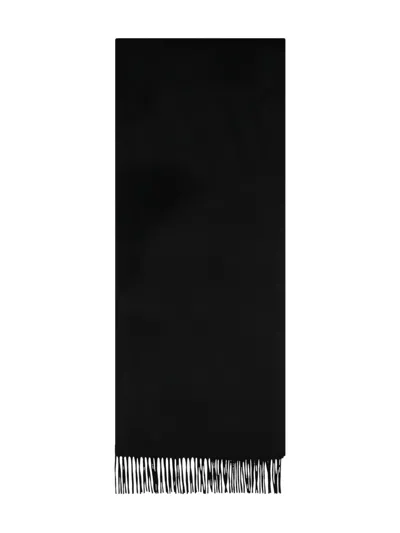 Max Mara Fringed Cashmere Scarf In Black