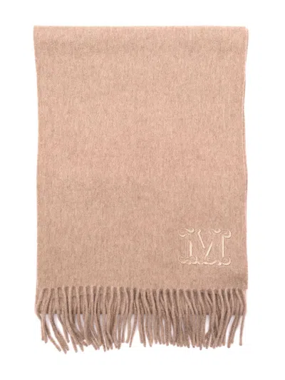 Max Mara Fringed Cashmere Stole In Neutrals
