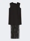 Max Mara Sleeveless Top With Fringes In Black