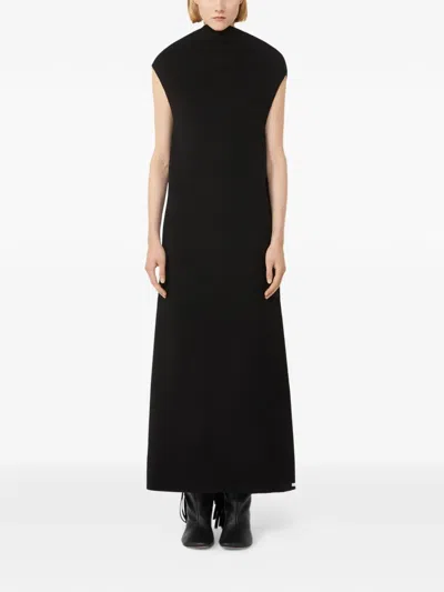 Max Mara Fringed Dress In Black