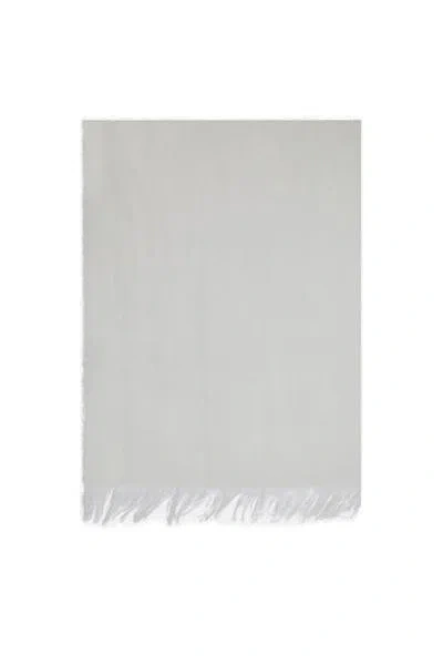 Max Mara Fringed Edge Scarf In White