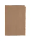 Max Mara Silk Scarf Rectangular Shape Lightweight Frayed Edges In Brown