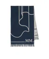 Max Mara Fringed Scarf In Blue