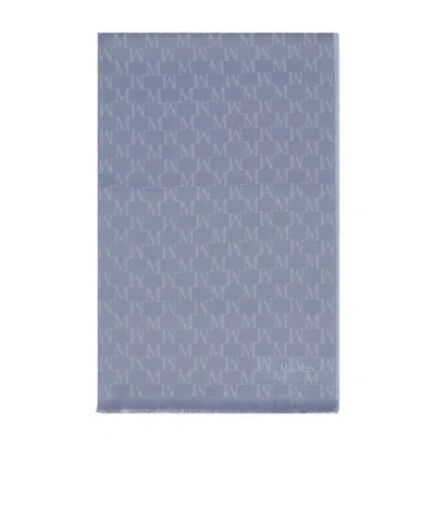 Max Mara Fringed Scarf In Blue