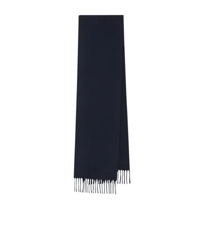 Max Mara Fringed Scarf In Blue