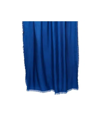 Max Mara Fringed Scarf In Blue