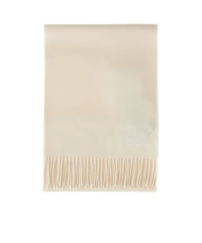 Max Mara Fringed Scarf In Neutral