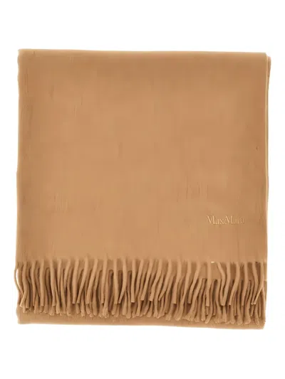 Max Mara Fringed Scarf In Brown