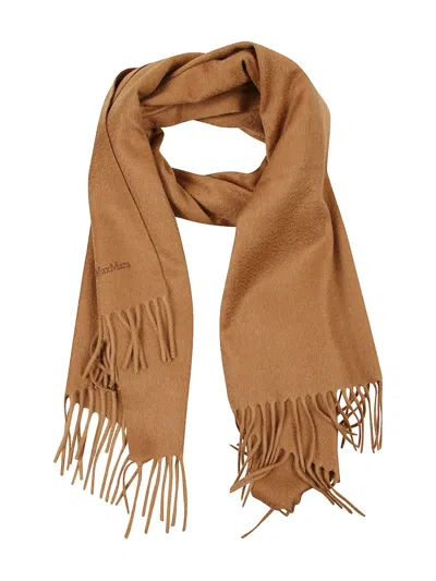 Max Mara Fringed Scarf In Brown