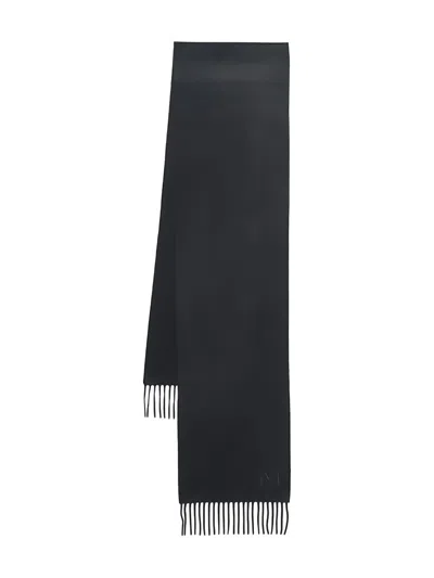 Max Mara Fringed Scarf In Black