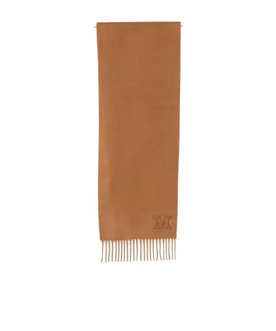 Max Mara Fringed Scarf In Brown