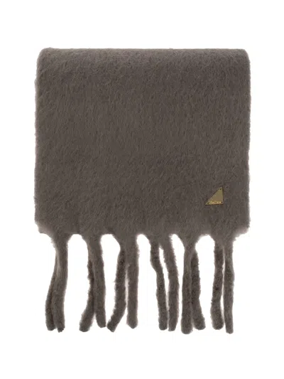 Max Mara Fringed Scarf In Brown