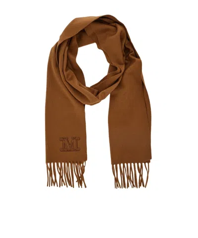 Max Mara Fringed Scarf In Brown